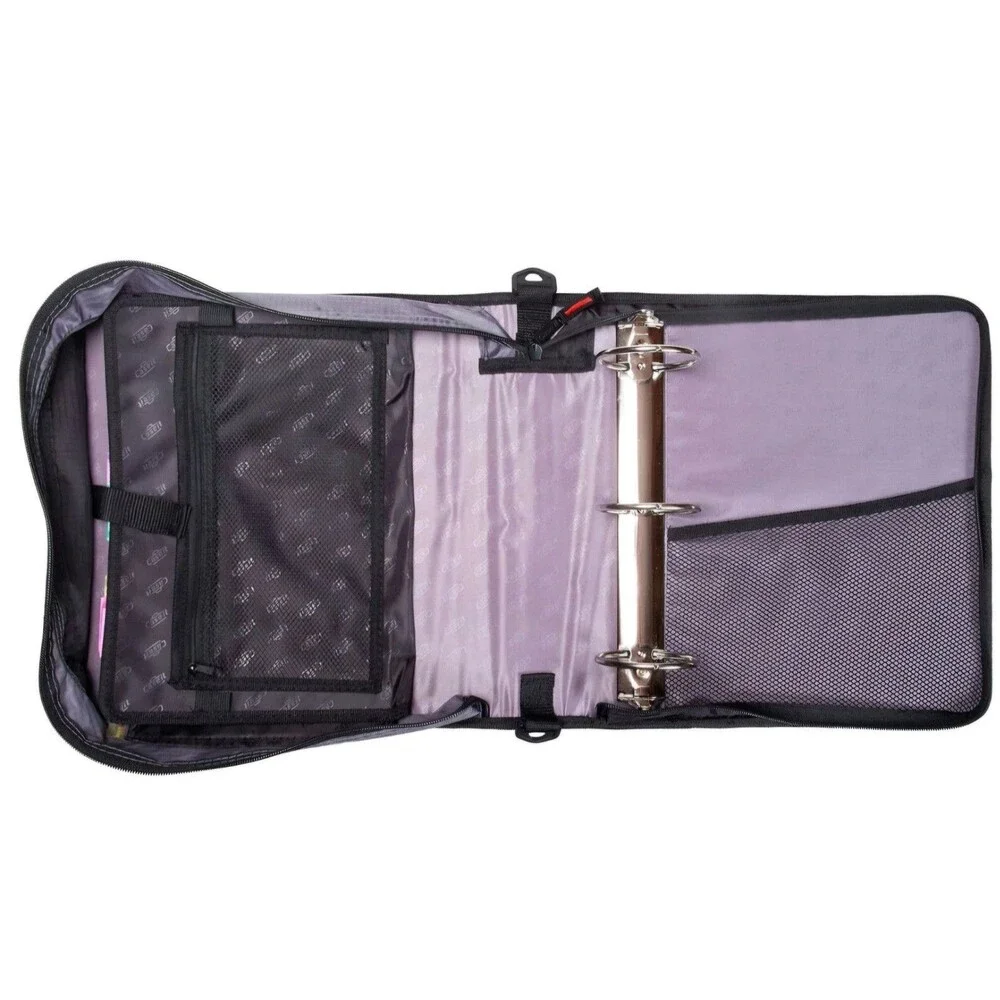 Case-it The Mighty Zip Tab Zipper Binder - 3 Inch O-Rings - 5 Color Tab